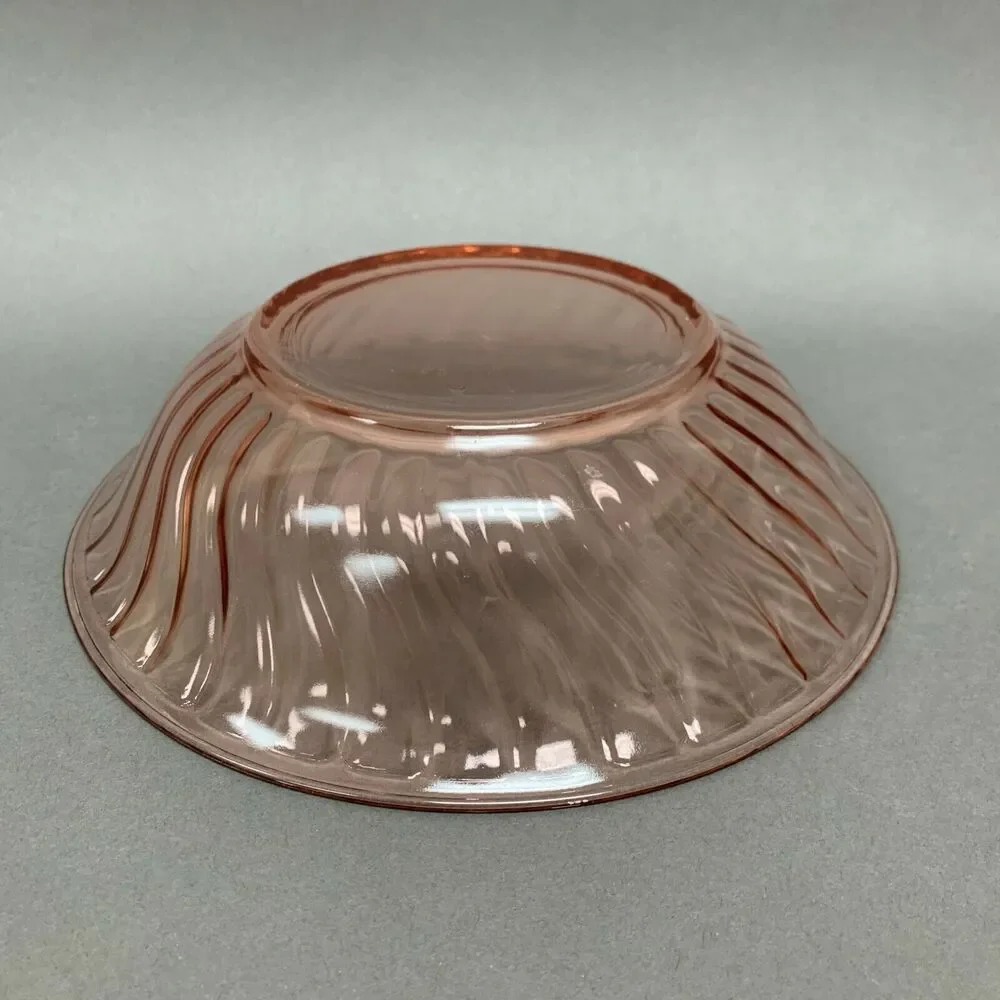 Pink Glass Bowl Swirl 8 7/8
